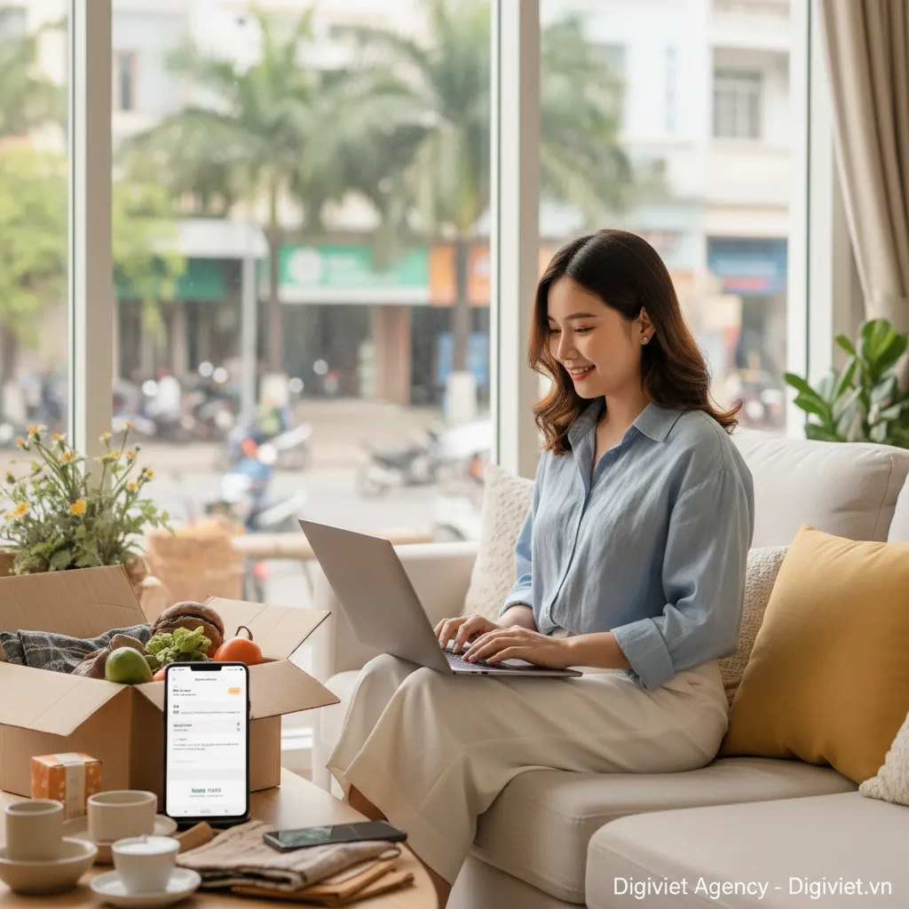 3. Khách hàng Dĩ An mua sắm online